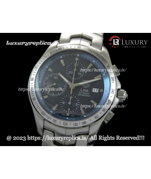TAG HEUER CALIBRE 16 LINK DAY DATE CHRONOGRAPH SWISS AUTOMATIC - BLUE DIAL