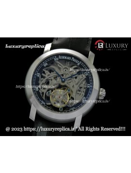 AUDEMARS PIGUET JULES AUDEMARS TOURBILLON SKELETON BLACK INNER - BLACK LEATHER STRAP