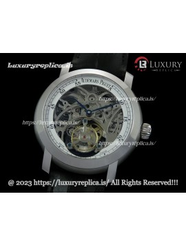 AUDEMARS PIGUET JULES AUDEMARS TOURBILLON SKELETON WHITE INNER - BLACK LEATHER STRAP