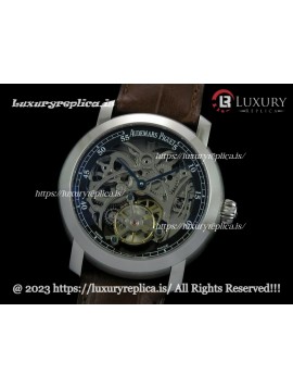 AUDEMARS PIGUET JULES AUDEMARS TOURBILLON SKELETON BLACK INNER - BROWN LEATHER STRAP