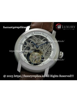 AUDEMARS PIGUET JULES AUDEMARS TOURBILLON SKELETON WHITE INNER - BROWN LEATHER STRAP