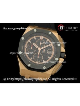 AUDEMARS PIGUET ROYAL OAK OFFSHORE 44MM 26401 PINK GOLD BLACK DIAL