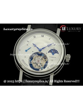 BREGUET JUBILEE 1423 TOURBILLON WHITE DIAL - BLACK LEATHER STRAP