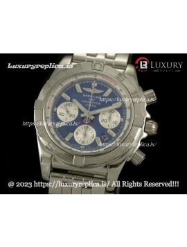 BREITLING CHRONOMAT B01 SWISS CHRONOGRAPH BLUE DIAL - STICK MARKERS - STAINLESS STEEL BRACELET