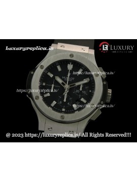 HUBLOT BIG BANG EVOLUTION STEEL BEZEL SWISS AUTOMATIC BLACK DIAL - RUBBER STRAP