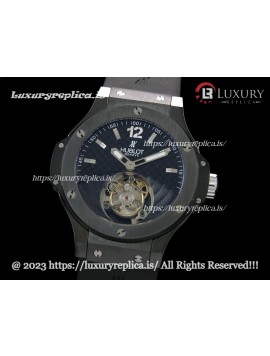 HUBLOT BIG BANG TOURBILLON FULL CERAMIC BLACK DIAL - BLACK RUBBER STRAP