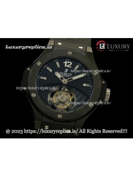 HUBLOT BIG BANG TOURBILLON PVD CERAMIC BEZEL BLACK DIAL - BLACK RUBBER STRAP